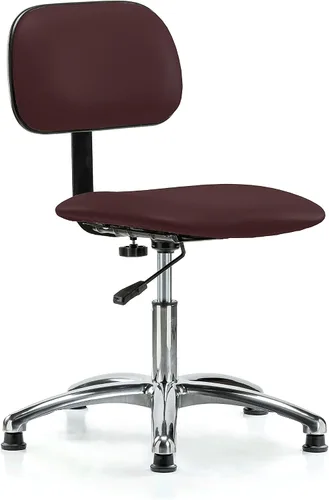Vista 62 de Perch - Silla de laboratorio cromada con respaldo ajustable, altura del escritorio de 17 a 22 pulgadas, tela negra