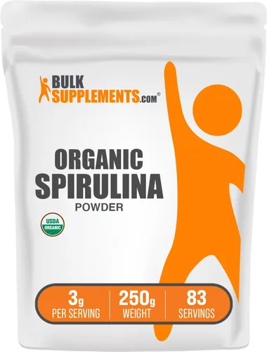 Vista 7 de BulkSupplements.com Espirulina Orgánica en Polvo - Superalimento, Polvo de Espirulina Verde, Suplemento Herbal - Apto para Veganos, 3g por Porción