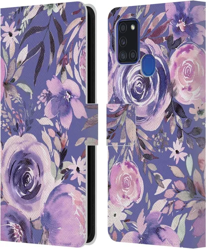 Vista 9 de Head Case Designs Officially Licensed Ninola Abstract Poppies Lilac Floral Leather Wallet Case Compatible with Samsung Galaxy A07 4G