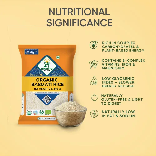 Vista 2 de Arroz Basmati Orgánico Premium - 2 Lbs