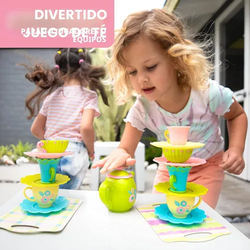 Vista 2 de Educational Insights ¡Teacup Pile-Up! Juego de relevos, juego de mesa preescolar, rellenos para canasta de Pascua para niños, regalo para niños de 4