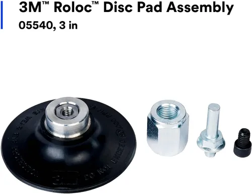 Vista 2 de 3M Roloc - Conjunto de almohadilla de disco 05540, 3 pulgadas, cambio rápido, almohadilla de respaldo duradera