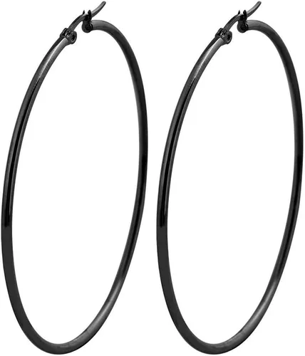 Vista 26 de Edforce - Aretes de acero inoxidable tipo argolla (20-60 mm de diámetro)