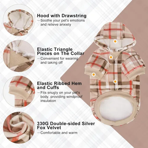 Vista 3 de BEAUTYZOO Sudaderas con capucha para perros, para perros pequeños, medianos y grandes, niñas y niños - Calidad premium, ultra suave, ajuste cómodo
