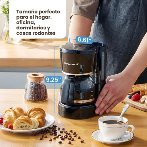 Vista 4 de Elite Gourmet EHC-5055 Cafetera automática de 5 tazas de preparación y goteo con filtro reutilizable Pause N Serve, interruptor