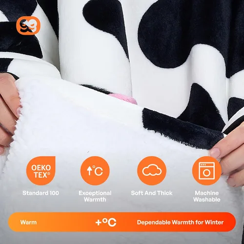 Vista 3 de Giggling Getup Manta Vestible con Capucha para Mujeres y Hombres Manta con Capucha Vestible de Forro Polar Sherpa Sudadera Manta Vestible Sherpa