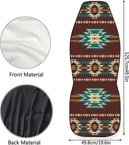 Vista 5 de CLOHOMIN Funda de asiento delantero con estampado de nativos americanos del suroeste para automóvil, SUV, camión, navajo, indio, tribal, geometría