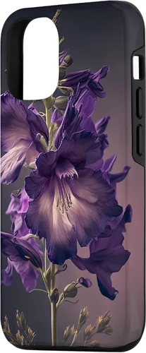 Vista 2 de Funda con diseño de flores moradas para iPhone 15