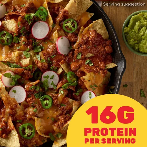 Vista 4 de Hormel Chili con Frijoles, Menos Sodio, (Paquete de 12), Lata de 15 oz de Chili, – 16g de Proteína por Porción, Sin Gluten - Ideal para Platos