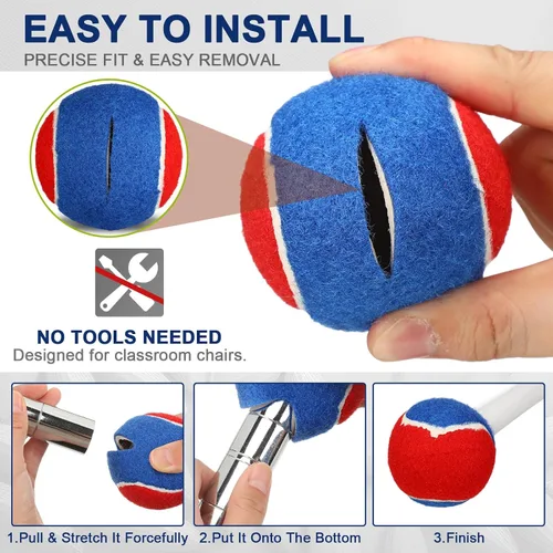 Vista 3 de Chunful 32 pelotas de tenis para patas de silla, protectores de piso, pelotas de tenis precortadas a granel para sillas de aula, escritorios