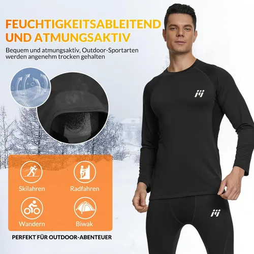 Vista 26 de MEETWEE Paquete de 4/5 camisas de compresión térmica para hombre, manga larga, forro polar, capa base, equipo de entrenamiento de invierno
