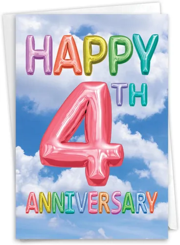 Vista 11 de NobleWorks Tarjeta de felicitación de 4º aniversario (compañero de trabajo) con sobre de 5 x 7 pulgadas para hombres, mujeres (1 tarjeta) 4 años