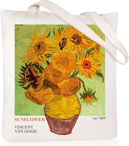 Vista 13 de Andeiltech Canvas Tote Bag Aesthetic Cute Vintage Tote Bags Book Shoulder bag Gifts Reusable Grocery Bags for Women