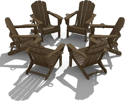 Vista 9 de Domi Folding Adirondack Chair with Cup Holder, Aruba