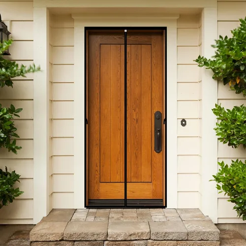 Vista 7 de CHIYUNS Puerta de Pantalla de Malla con Cierre Magnético 30 x 80 pulgadas, Mosquitera de Fibra de Vidrio Autocerradura con Imán para Puertas