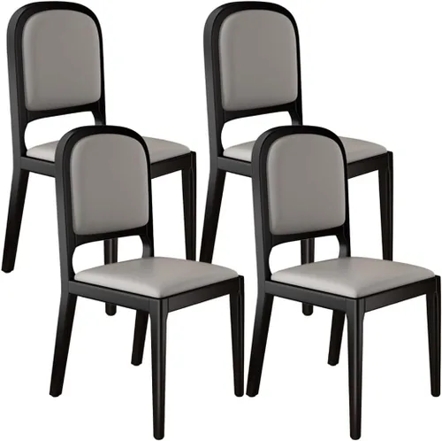 Vista 26 de YVYKFZD Sillas de comedor de madera maciza, juego de sillas de cocina sin brazos, silla de comedor tapizada de cuero, silla de sala de estar