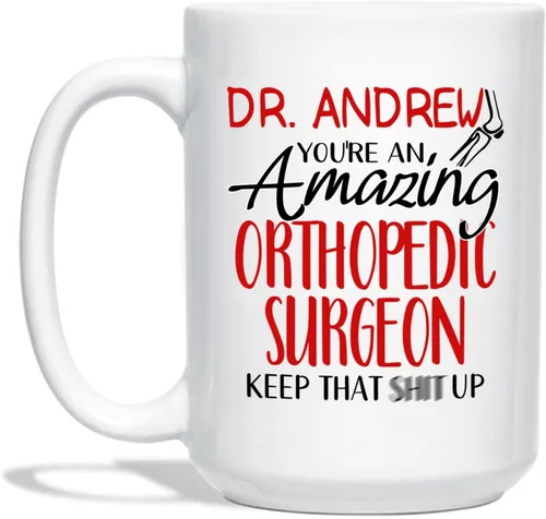 Vista 17 de Taza de café con nombre personalizada para hombres, mujeres, cirujano médico, taza de café blanca personalizada para cirujano ortopédico, taza