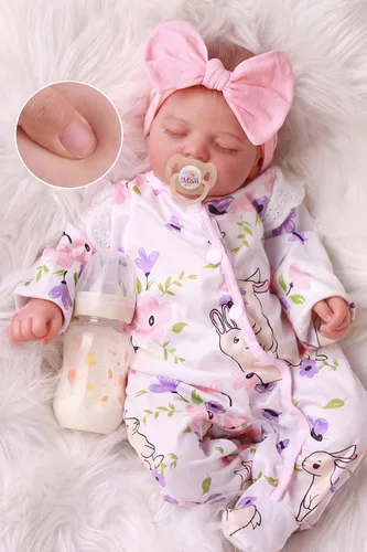 Vista 9 de BABESIDE - Muñecas de bebé Reborn de 20 pulgadas, muñeca realista con juego Rosa claro