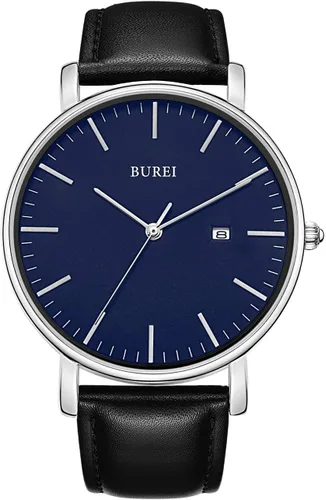Vista 26 de BUREI Relojes de pulsera para hombre, relojes minimalistas de moda, analógicos de cuarzo, impermeables para hombres