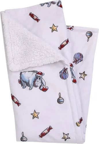Vista 7 de Disney Manta de bebé súper suave con diseño de lunares de princesa, color blanco, rosa, amarillo y lavanda con parte trasera de sherpa