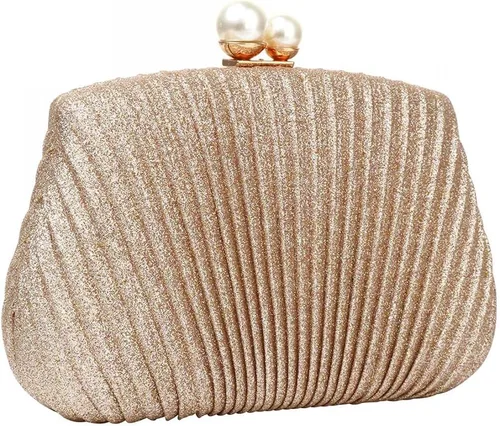 Vista 7 de YYW Bolsos de mano para mujer, elegante bolso de mano de noche con perlas para mujer, boda, cóctel, fiesta, bolso de mano