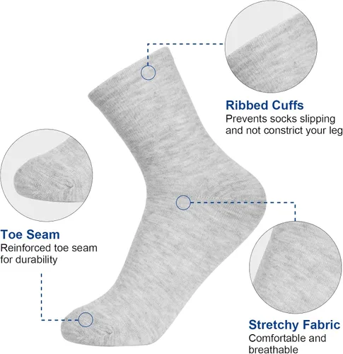 Vista 2 de MathCat Calcetines para mujer, paquete múltiple de calcetines suaves y ligeros para mujer, talla 6-9, calcetines para mujer, calcetines básicos