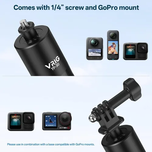 Vista 4 de VRIG - Trípode invisible para selfie stick de 70 pulgadas para DJI OSMO Pocket 4/3, trípode extensible para selfie vlog mango con tornillo de 1/4