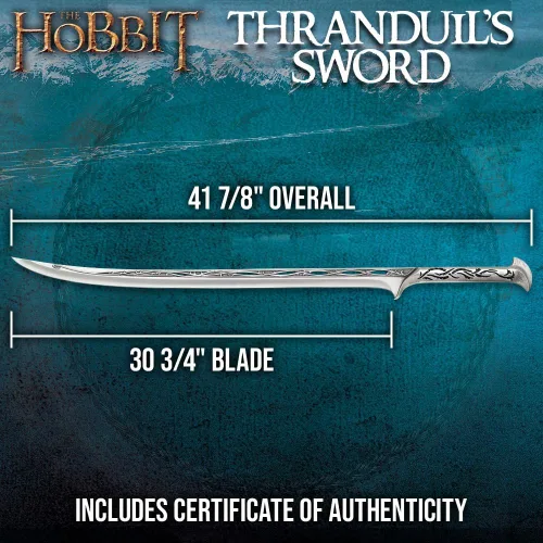 Vista 2 de United Cutlery UC3042 Espada de Thranduil 'The Hobbit' Producto oficial Pantalla de pared de madera Certificado de autenticidad 41 7/8