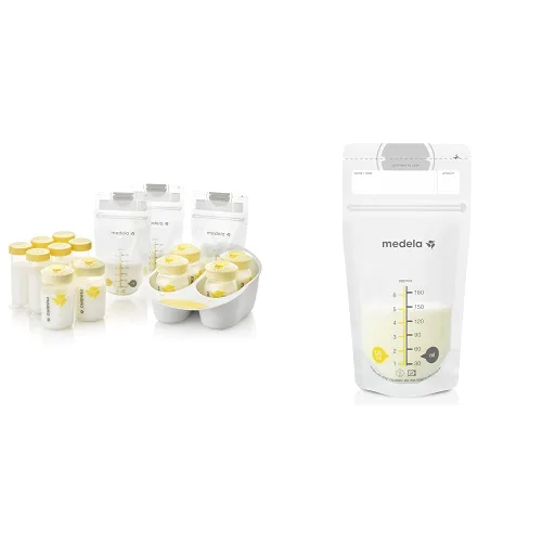 Vista 10 de Medela Juego de soluciones de almacenamiento de leche materna, suministros y recipientes de lactancia materna, organizador de leche materna y bolsas