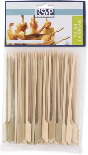 Vista 12 de RSVP International Palillos de bambú compostables para servir y cócteles, aperitivos, 50 unidades, 3.5 pulgadas