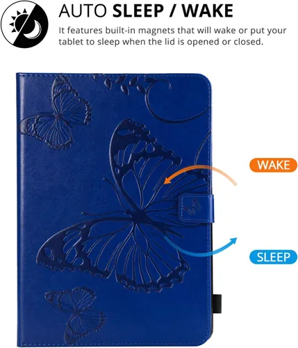 Vista 2 de Funda para iPad de 6ª/5ª generación de 9.7 pulgadas 2018/2017, para iPad Air 2/Air 1 con soporte, soporte para lápices, bolsillo