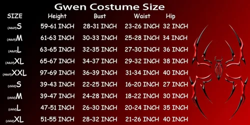 Vista 7 de Vukrtuo Gwen Stacy Cosplay Costume Halloween Bodysuit with separate pullover masks.
