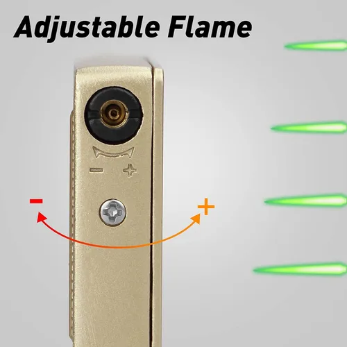 Vista 4 de Encendedor de antorcha de chorro, Ace Card Green Flame Lighter, diseño de póker de metal, resistente al viento, recargable, butano, encendedor