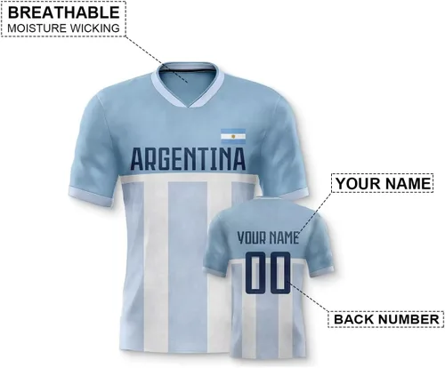 Vista 2 de Camisas de uniformes de jersey para fanáticos del fútbol nacional 22/23 personalizados para hombres, mujeres, jóvenes, regalos personalizados