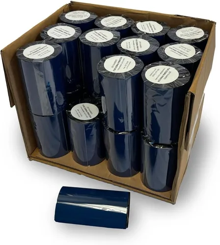 Vista 28 de Wolfbarco 1 Roll 1.57" x 1476' (40mm x 450m) Premium Resin Enhanced Wax Thermal Transfer Ribbon 1" Core, Coated Side Out for Zebra Printers
