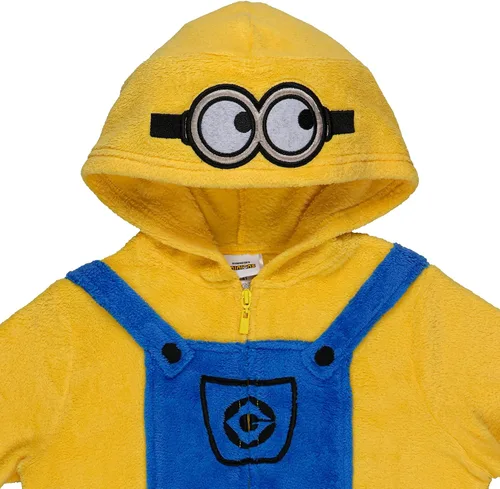 Vista 3 de INTIMO Minions Union Suit - Pijama con capucha Kigurumi para niños pequeños Multi colorido