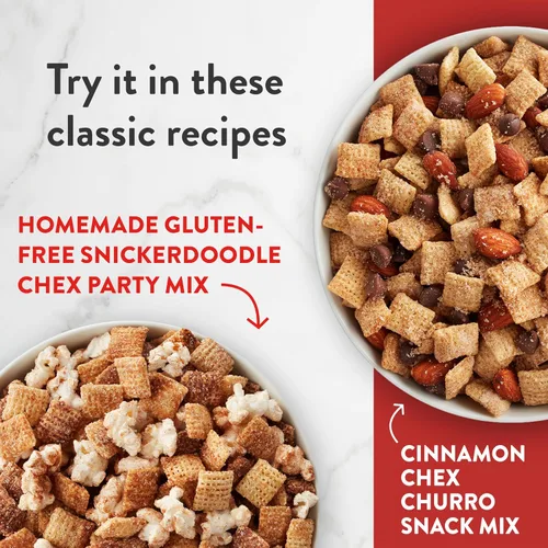 Vista 6 de Cereal de Canela Chex, Cereal para Desayuno Sin Gluten, Hecho con Grano Entero, 12 onzas