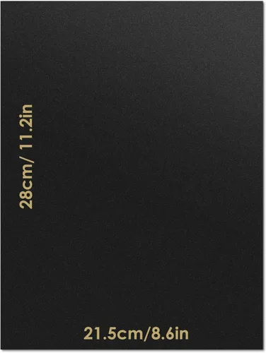 Vista 2 de RYKOMO 100 hojas de papel de cartulina negra de 8.5 x 11 pulgadas de grosor, cartulina de 75 libras, 200 GSM, papel negro pesado para invitaciones