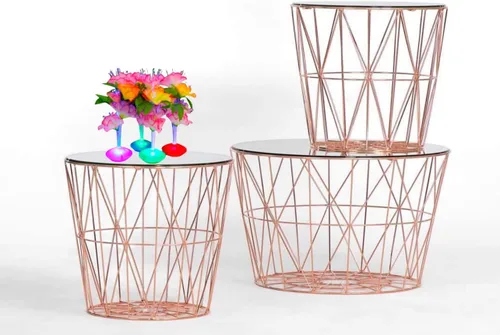 Vista 2 de Centro de mesa de flores de fibra óptica, cambio de color LED, flores sintéticas de poliéster transparente