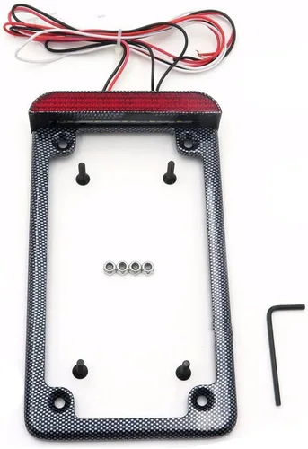 Vista 10 de MT294-004 - Marco de matrícula de motocicleta compatible con placa de motocicleta de 4 x 7 pulgadas de ancho extra de 1 pulgada