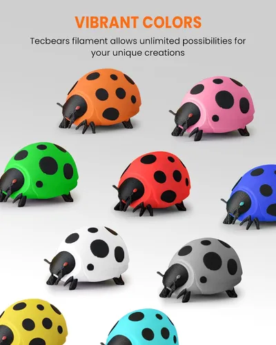 Vista 2 de TECBEARS Filamento PLA 1.75mm, Filamento de impresora 3D enrollado cuidadosamente, precisión dimensional +/- 0.02 mm, carrete de 1 kg (2.2 lbs)