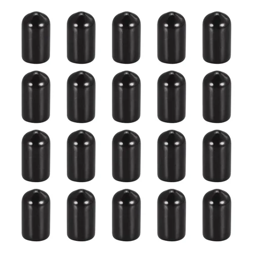 Vista 11 de DMiotech Paquete de 20 protectores de rosca de tornillo negros de identificación de 0.079 pulgadas (0.079 in), tapas de goma para pernos