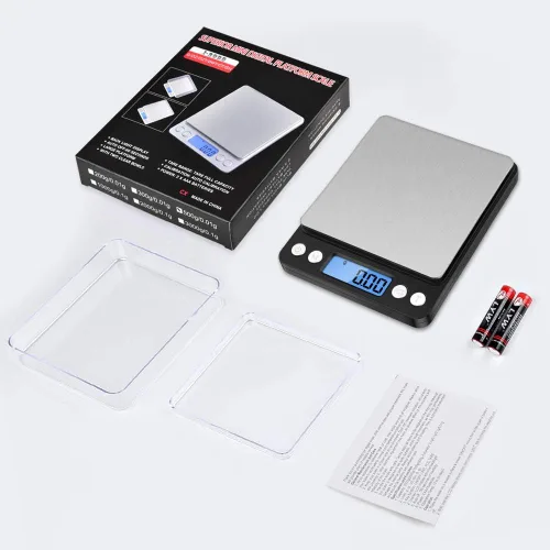Vista 7 de Diyife Báscula digital de cocina de 17.64 oz/0.00 oz, báscula de alimentos para cocinar de alta precisión, báscula de mini gramos con pantalla LCD