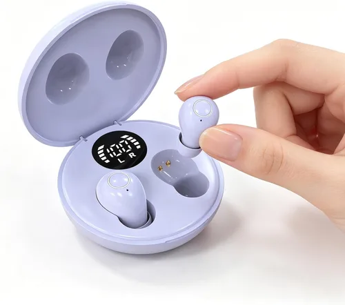 Vista 8 de Auriculares para dormir de lado, ultra mini auriculares inalámbricos Bluetooth 5.4 para dormir, tapones para los oídos ocultos que reducen el ruido