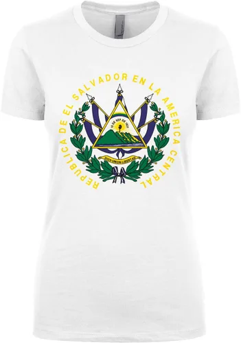 Vista 7 de Cybertela Camiseta para mujer con escudo de armas de El Salvador
