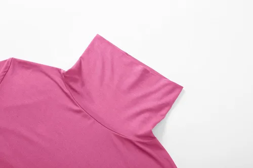 Vista 3 de Camisas de manga larga con cuello alto para mujer, ajustadas, ligeras, capa base, tops casuales