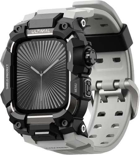 Vista 25 de ULTIMAL Funda Resistente con Correa para Apple Watch 44mm, Compatible con Apple Watch Series SE 3/SE 2/SE Generation/6/5/4, Funda Táctica Antigolpes