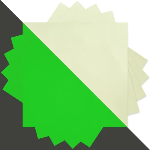 Vista 2 de Papel adhesivo imprimible que brilla en la oscuridad, 8.5 x 11 pulgadas, 5 hojas de papel adhesivo de vinilo resistente al agua luminoso