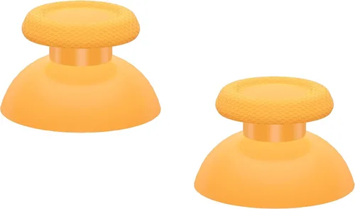 Vista 4 de eXtremeRate Precaución Amarillo Palancas de repuesto para controlador PS5, joystick analógico personalizado para PS4 Controller Universal