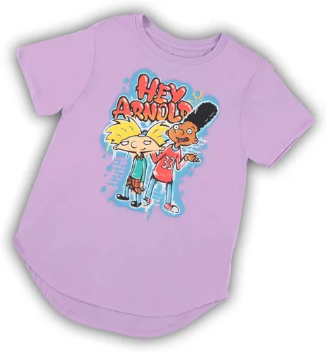 Vista 7 de Camiseta de manga corta con dobladillo cruzado Hey Arnold y Gerald para mujer